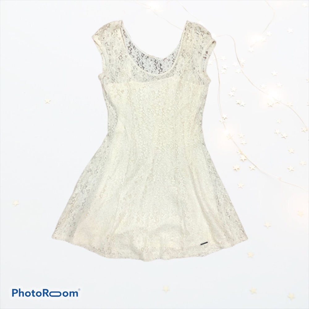 Abercrombie Ivory Lace Shimmer Floral Dress